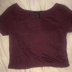 cropped marroon tshirt from Forever 21